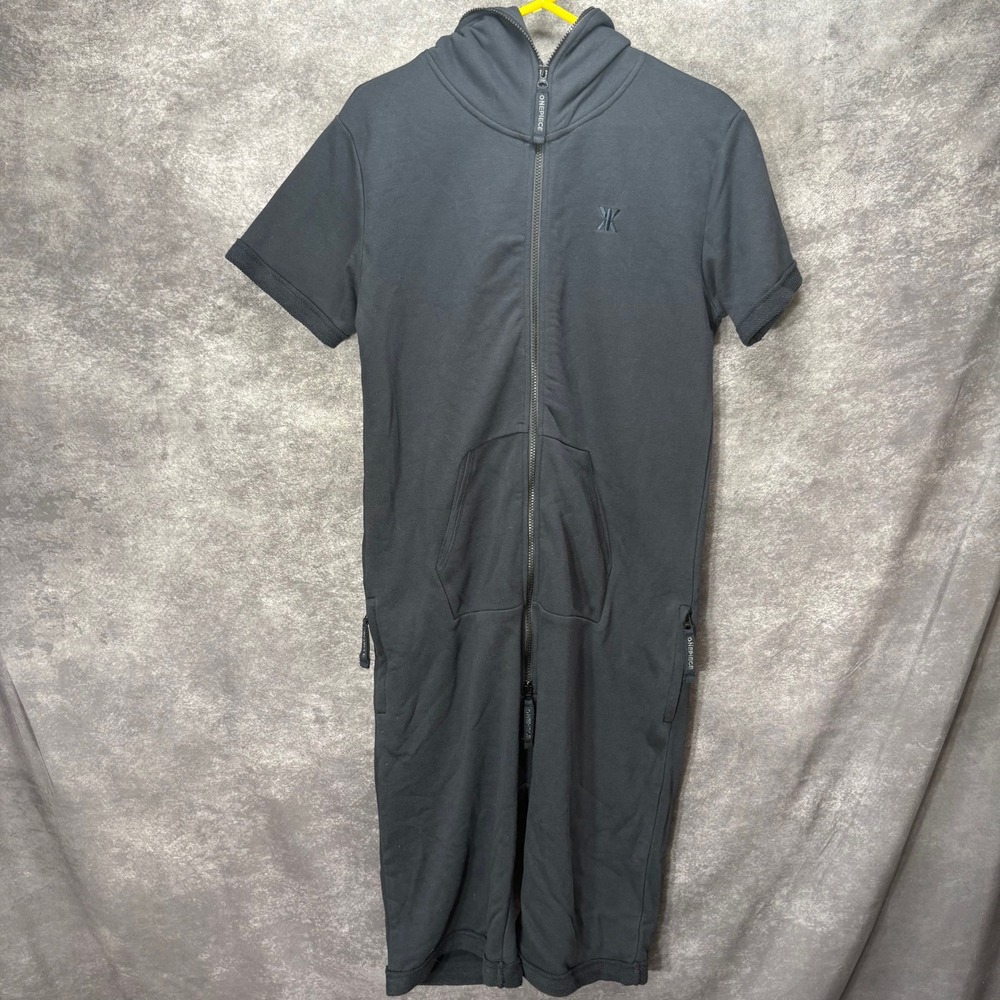 OnePiece The Norwegian Original Short Jumpsuit Black Hooded Size L Athleisure
